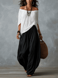 Luna | Conjunto con Hombros Descubiertos y Pantalón Fluido