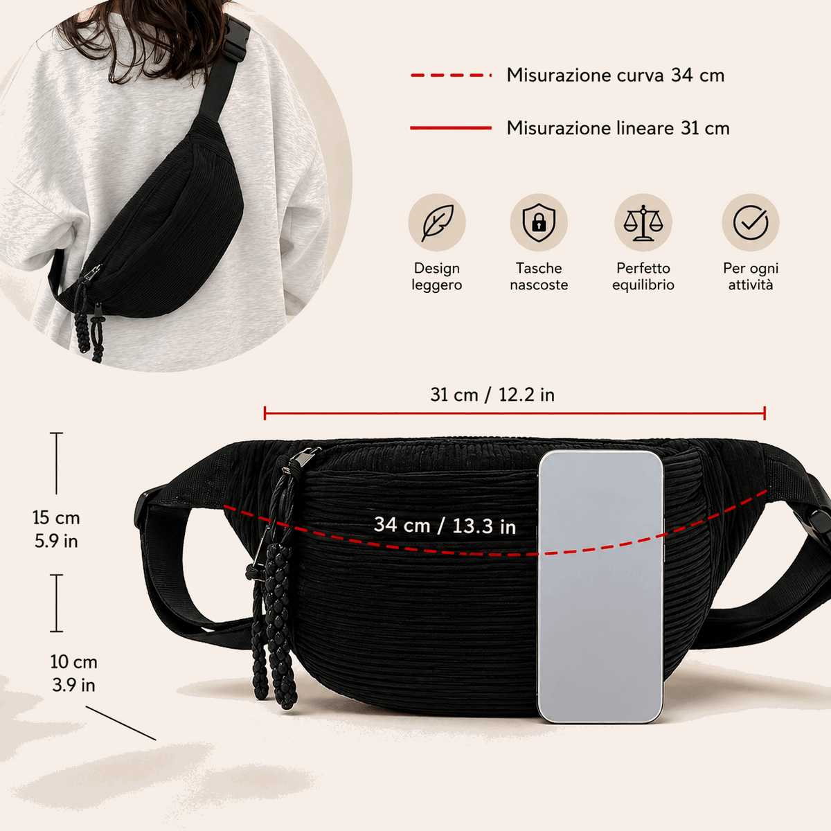 Olga | Bolso de hombro de pana