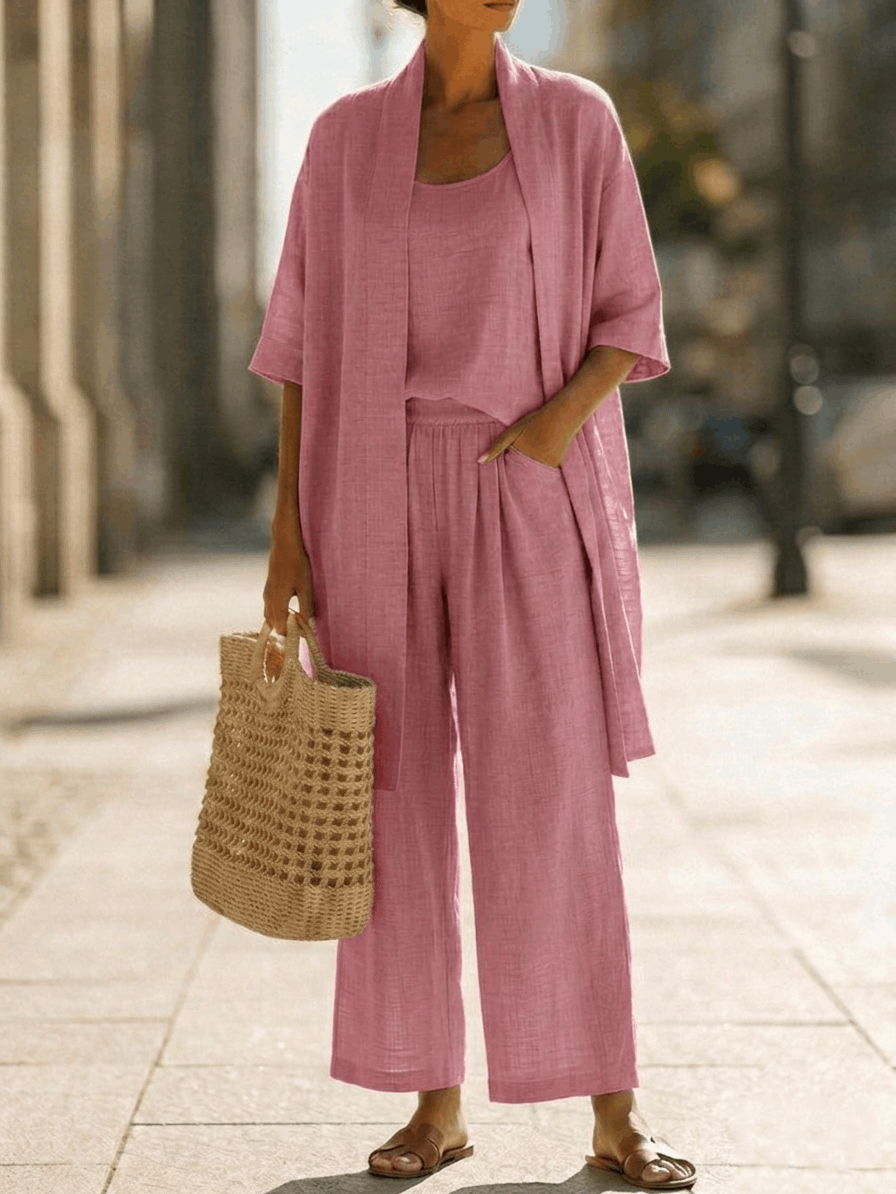 Isa | Conjunto de tres piezas elegante sin esfuerzo