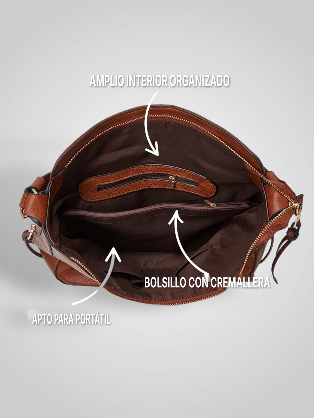 Sofía | Bolso hobo de lujo de piel antirrobo